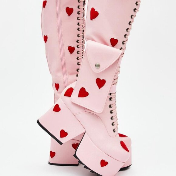 PRETTY IN PINK Knee High Boots ( BRAND NEW !!! ) - Picture 4 of 6